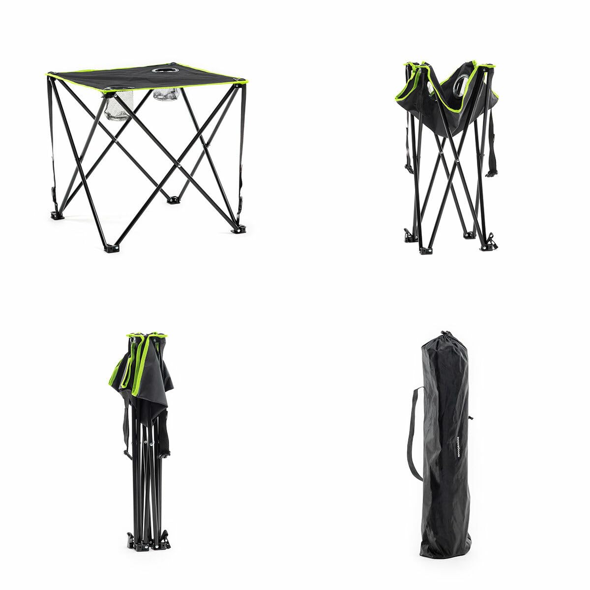 InnovaGoods® Tavolo da campeggio pieghevole leggero, tavolo da campeggio con borsa per il trasporto, tavolo pieghevole con 2 portabicchieri, tavolo portatile da esterno ideale per picnic.