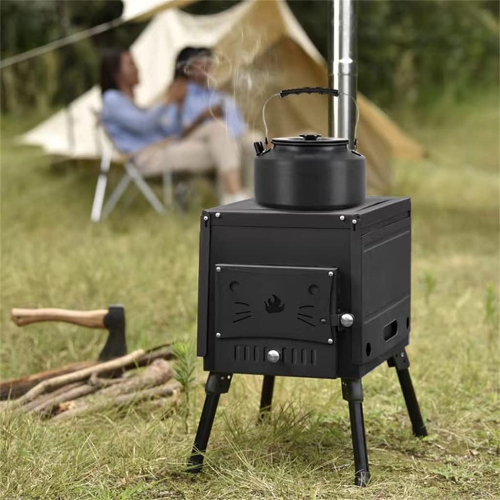 Grills Outdoor Portable BBQ Grill Foldable Wood Stove Stainless Steel Barbecue Grill Home Camping (D As show)