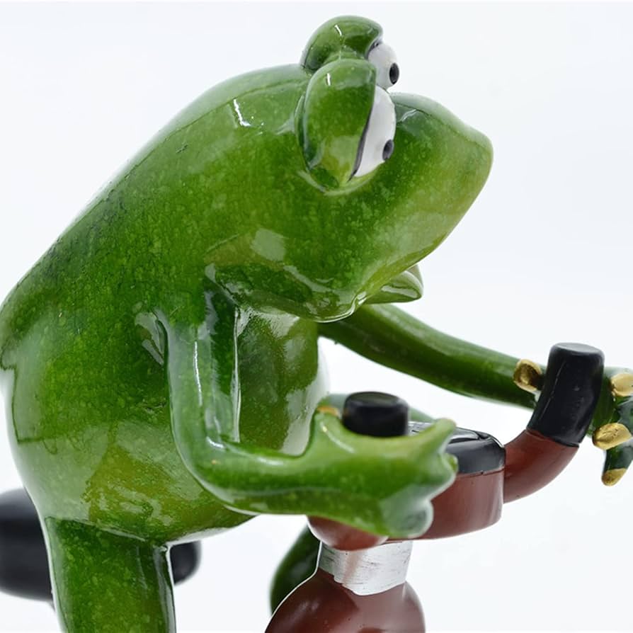 カエルバイク野郎 置き物 Amazon.co.jp: Klaxib バイク樹脂カエルカップルグリーンカエル