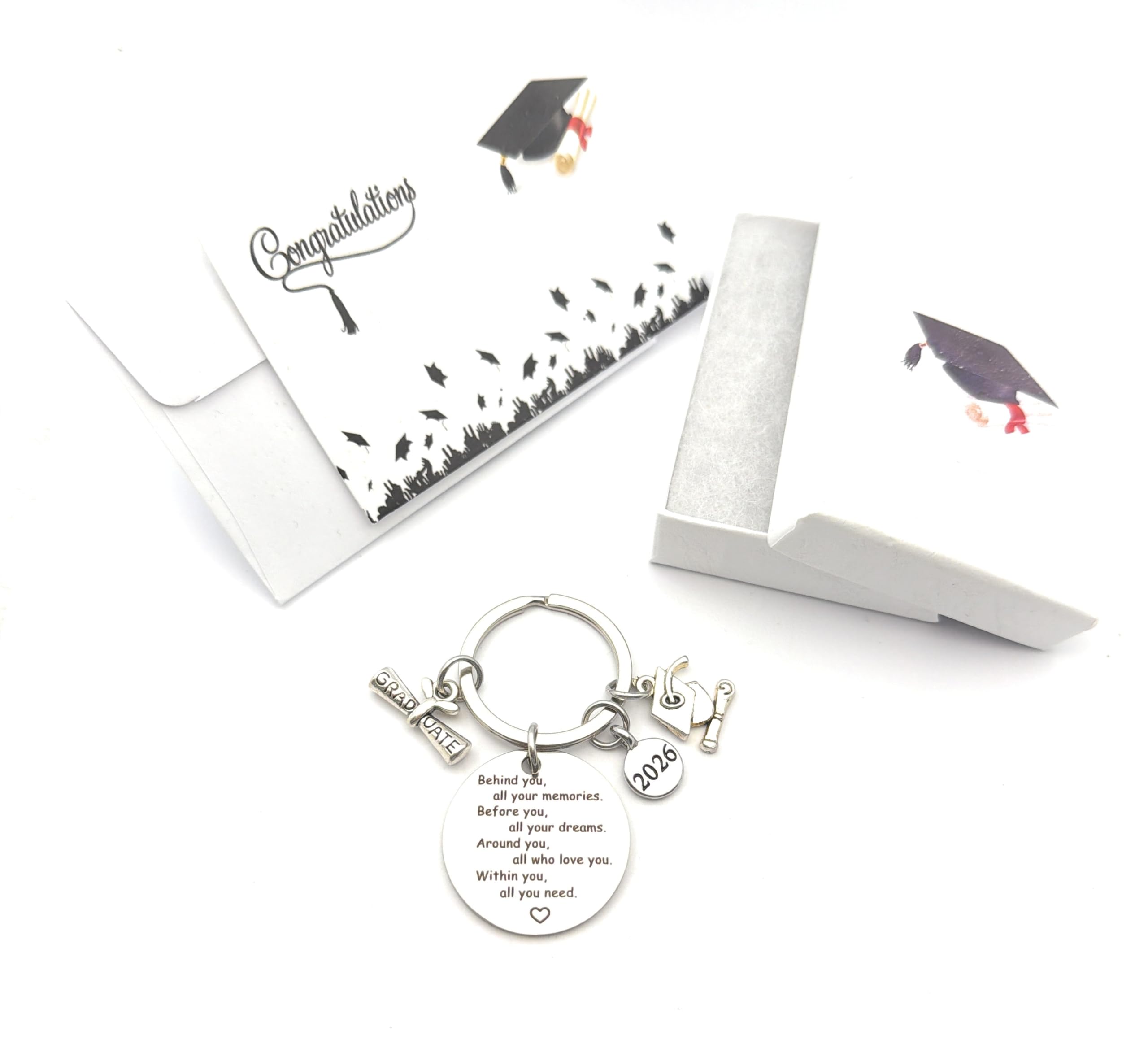 Libby's Market Place Graduation 2026 Diploma and Mortar Board Keyring with Gift Box and Gift Card
