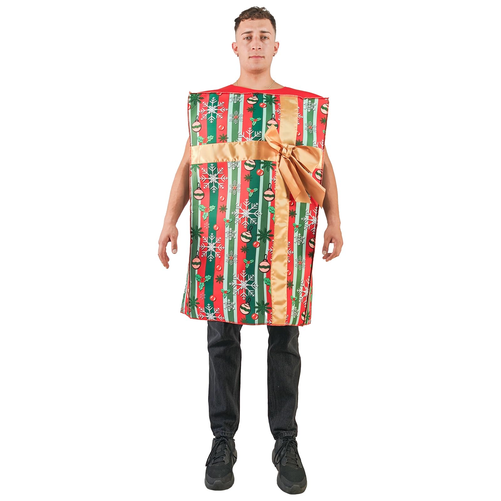 EraSpooky Adult Multicolor Christmas Gifts Box Costume Funny Holiday Presents Box Outfits for Men Women, Multicolored