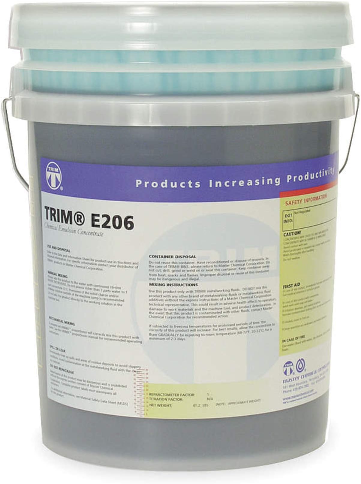 TRIM Cutting & Grinding Fluids E206N/5 Long Life Emulsion, 5 gal Pail