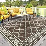 Capslpad Outdoor Patio Rug 4'x6' Plastic Straw Rug Reversible Mats RV Camping Rug Indoor Outdoor Rug