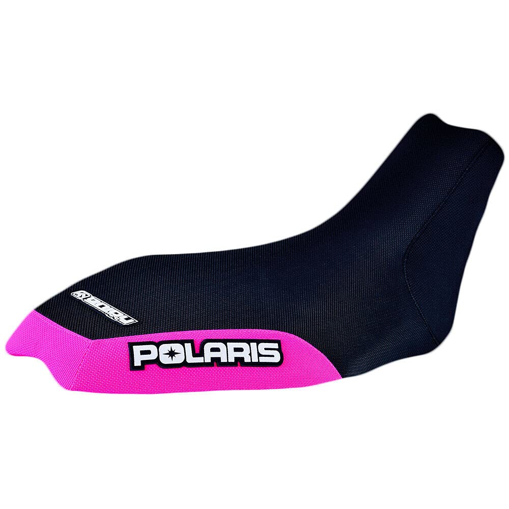 Enjoy Mfg Seat Cover - Compatible with Polaris 2007-2014 Outlaw 90/2016-2021 Outlaw 110 (Pink Sides/Black TOP Standard - #252 U)