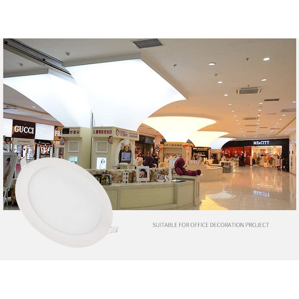 Panel de luz LED Ultrafino Empotrado Redondo de 3 W, 6000 K, Luces de Techo, cableado de una Sola Pieza, Voltaje Nominal, Aluminio, Cocina, Garaje, luz descendente de una Sola Pieza, Paquete de 1