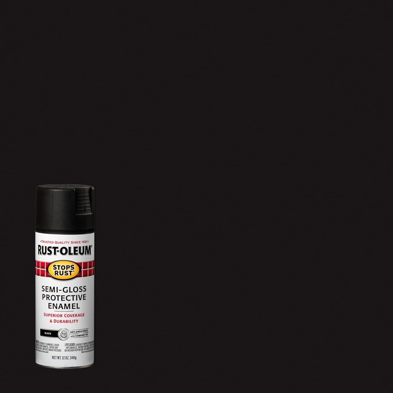 Rust-Oleum 7798830-6PK Stops Rust Spray Paint, 12 oz, Semi-Gloss Black, 6 Pack