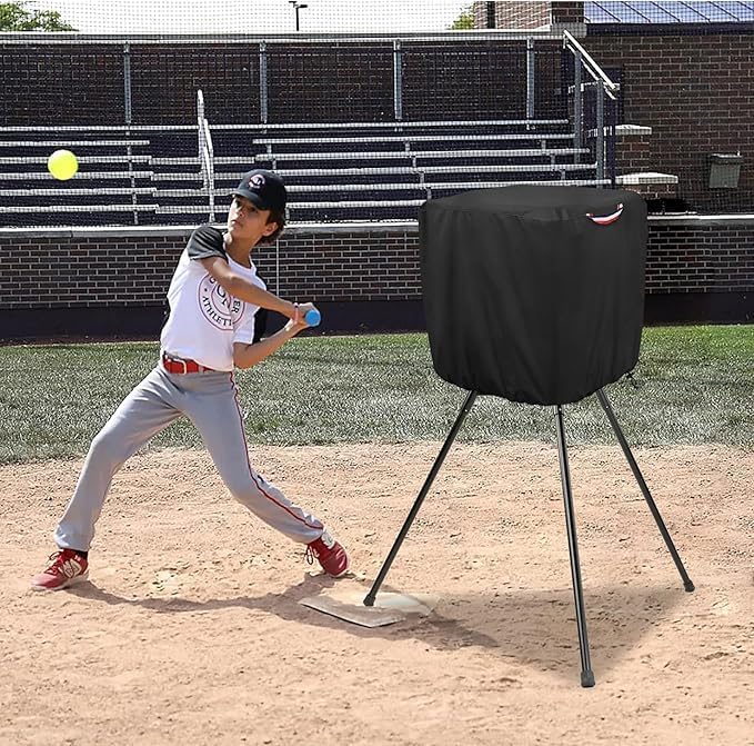 Baseball Pitching Machine Cover | Softball Pitching Machine Cover with Ball Delivery Device | Heavy-Duty Weatherproof Protection | Fits Single-Wheel & Multi-Speed Models | Indoor/Outdoor Use - Image 7