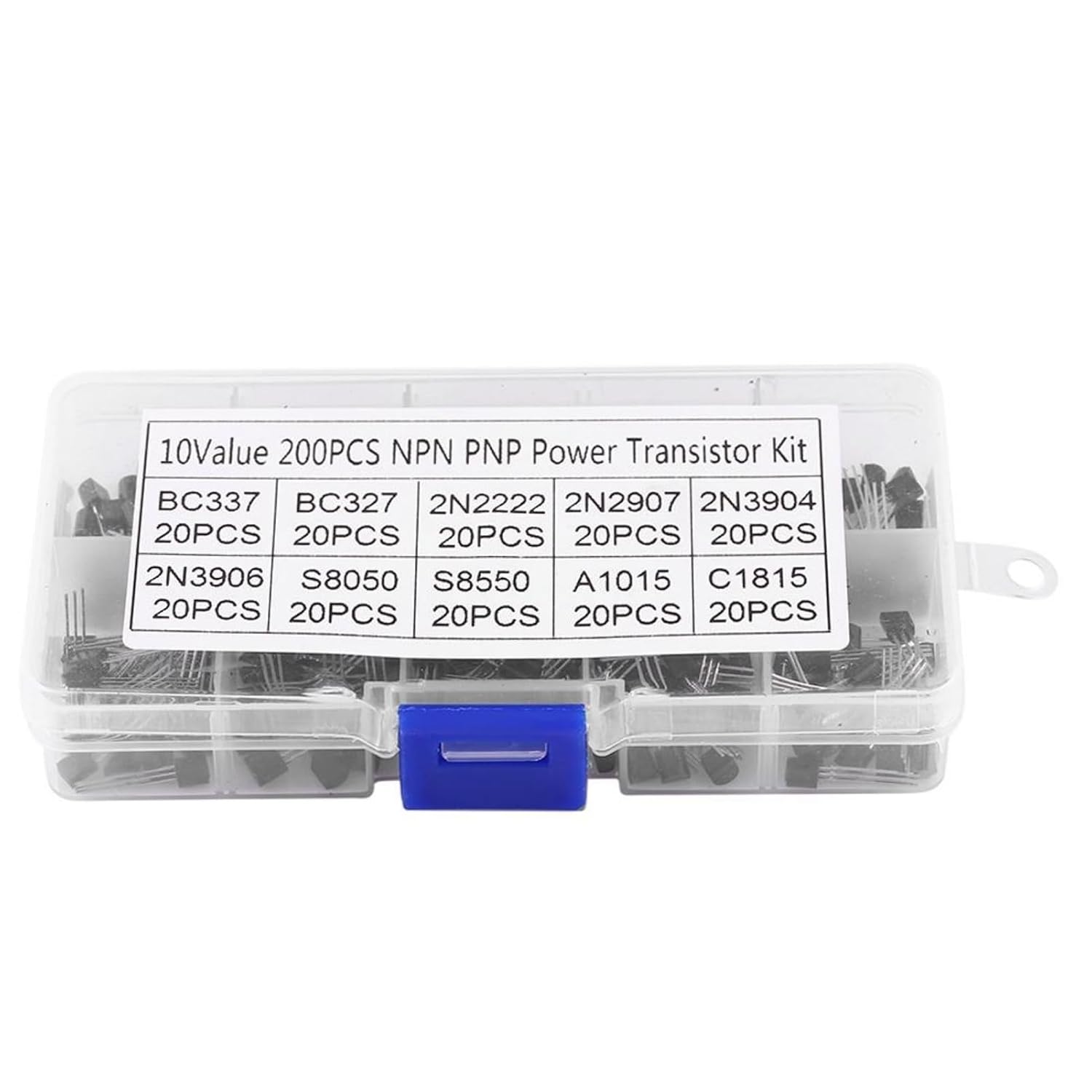 Elektronik Bauelemente Zubehör Transistor Set 200 Stück – 10 Werte (BC327– BC558) Im Praktischen Sortimentskasten Für Elektronik-Bastler Und Profis