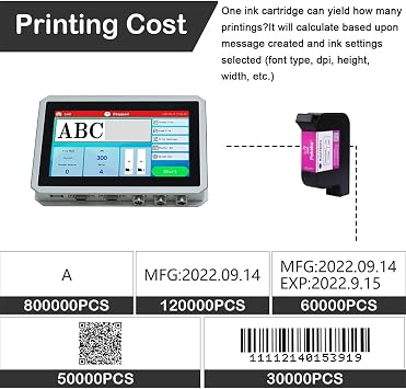 PEKOKO LBX2000 Industrial Online Inkjet Printer Automatic Batch Coding & Marking Machine for Date Code,QRcode,Barcode,Logo/Image,Serial Number,High-Resolution Alphanumeric Text Printing on Packages.