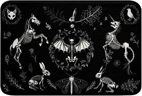 Alfombra de baño de calavera de azúcar, huesos de esqueleto, antideslizante, absorbente, decoración gótica, alfombra de baño de microfibra súper