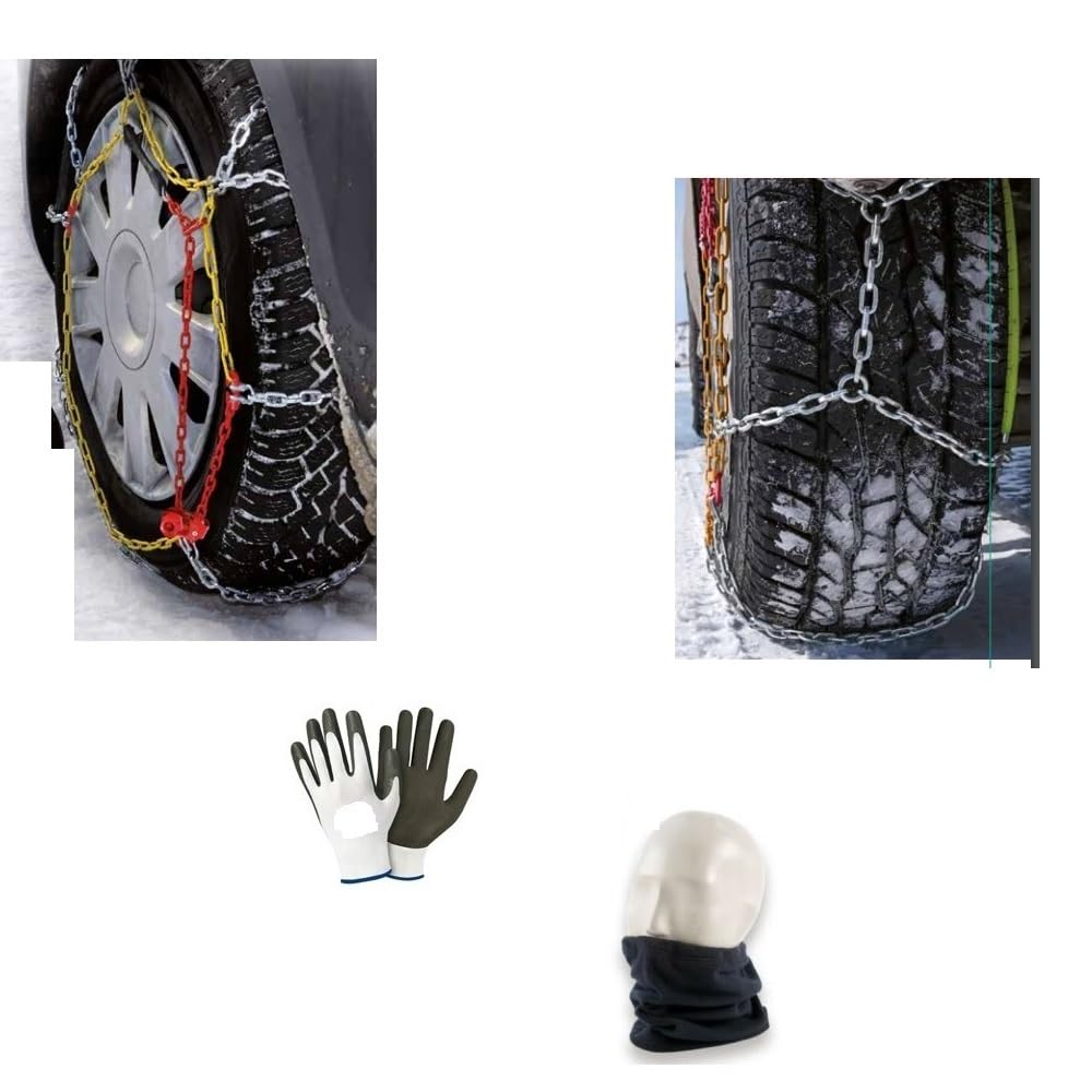 Cadenas para Nieve Y Hielo Cadena para Nieve DE Coche para Ruedas con TAMAÑO DE NEUMÁTICOS 255/65-17 (99968010) 1 PAR DE Cadenas DE Enlaces Rombos DE 16 MM = 2 Piezas HOMOLOGADAS