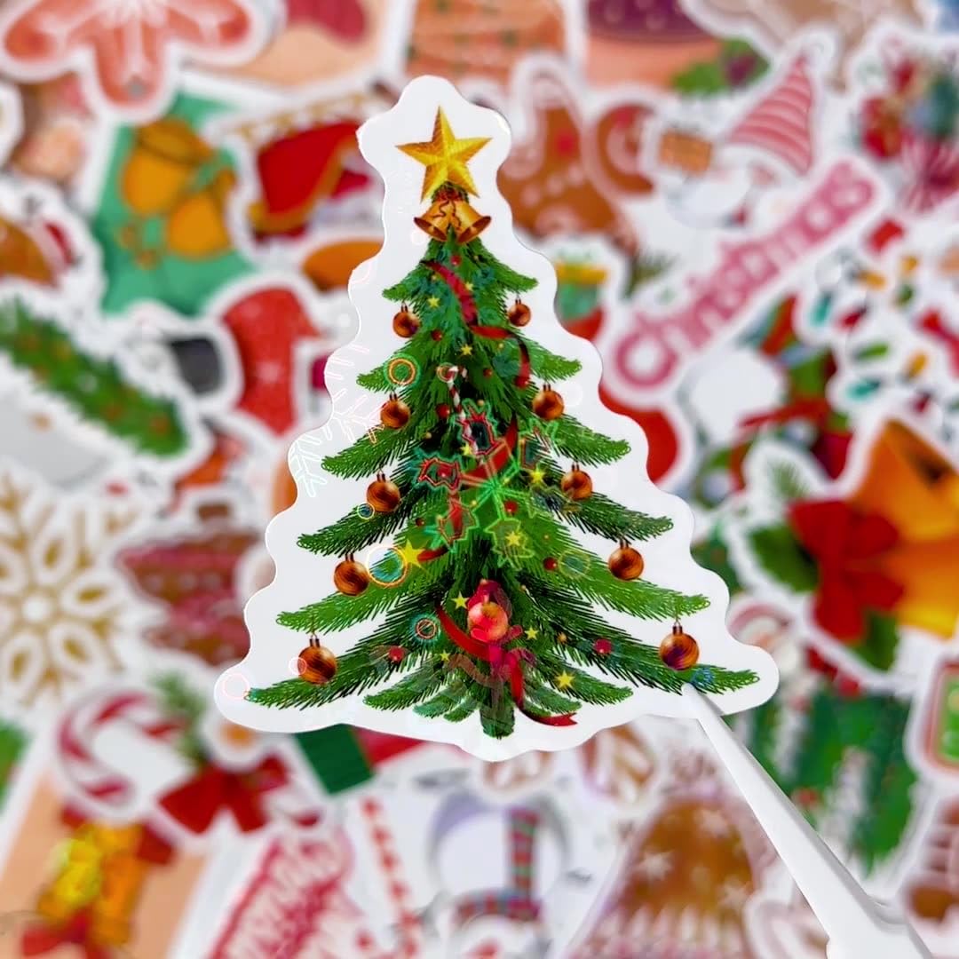 CAREOR 100Pcs Christmas Stickers - Image 4