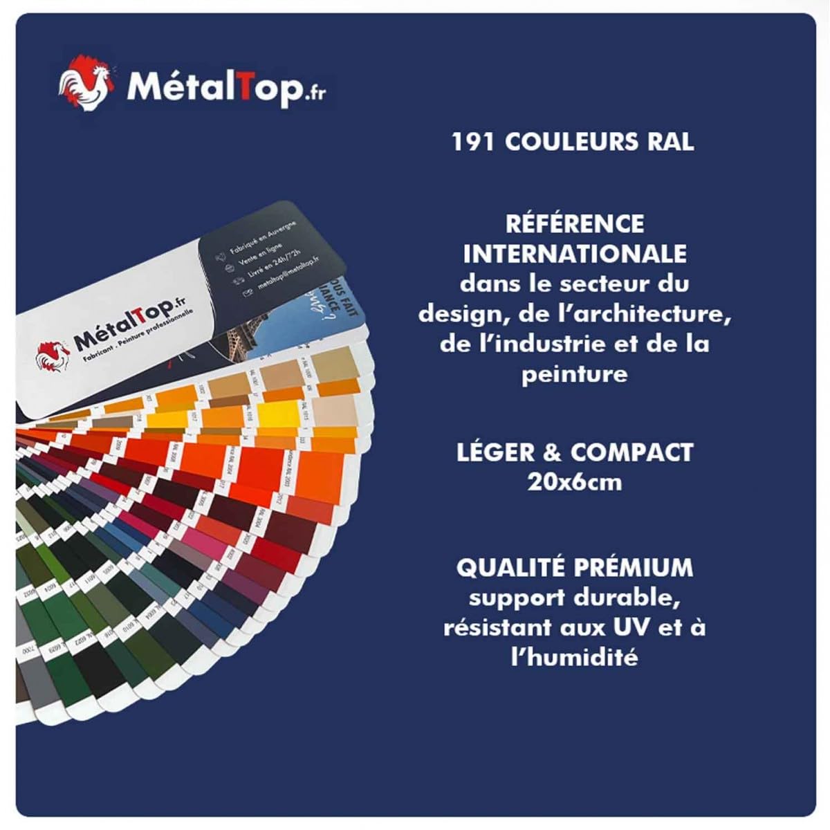 Nuancier Peinture RAL Métaltop 191 Couleurs Référence Mur Bois Métal Sol Toiture