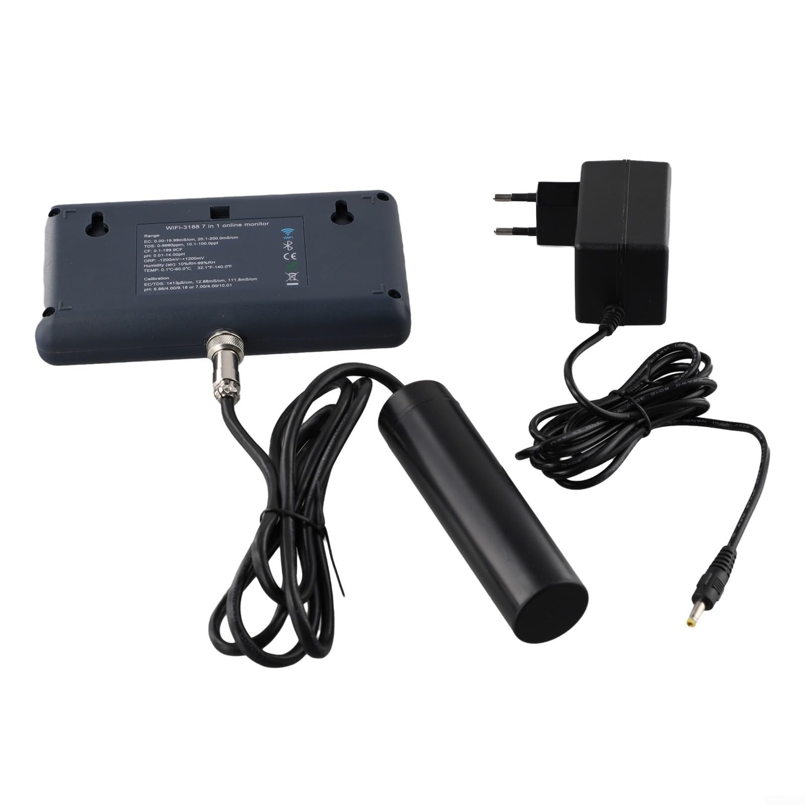 Smart 7 In 1 Wasseranalysator WLAN pH Meter ORP PPM Tester Mit Echtzeitüberwachung Temperatur Luftfeuchtigkeit APP Datenprotokoll Für Fischbecken Schwimmbad Haushalt Aquaristik Zubehör EU Steuerung