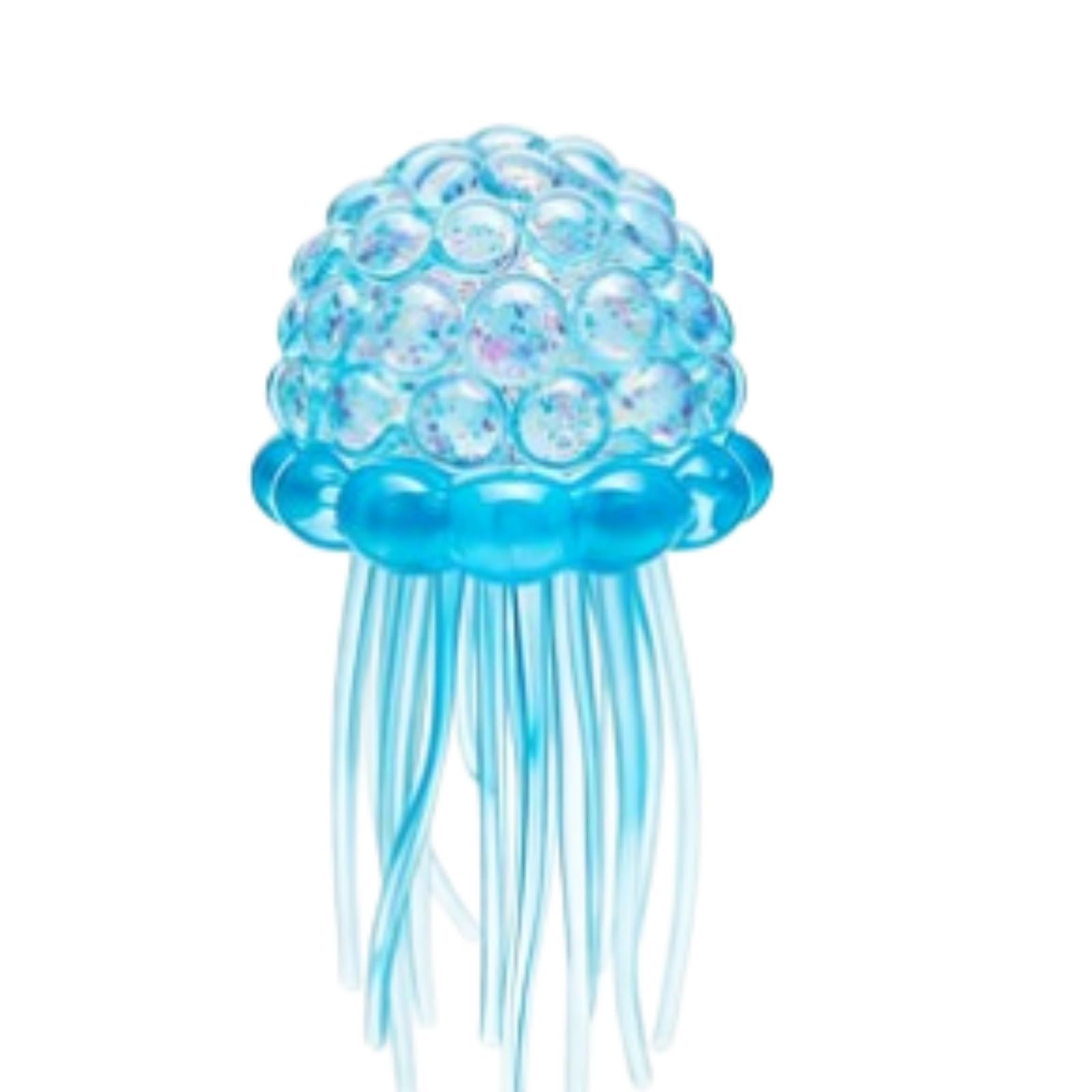 Bear Toy,Stress Bear Squishy Ball,Malt Sugar Textured Bear Squeeze Toy Fidget Squishy Toys for Anxiety Relief for Students and Adults Creative Party Filler Gift (Blue-Jellyfish)