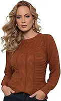 Sueter Feminino Tricot Elegante Blusa de frio Tricô lã Blusa Manga Longa Moda Outono Inverno