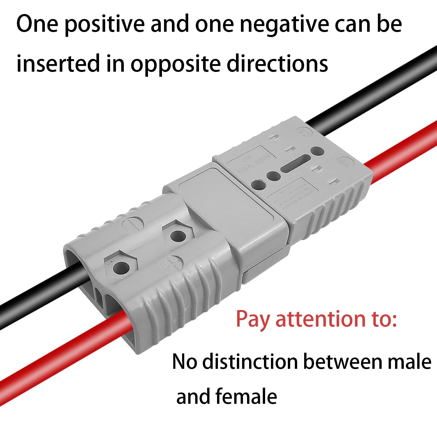 5 stück Batterieanschluss Stecker 600V 50Amp Quick Connect Batterie Akku Steckverbinder Schnellanschluss Stecker für Anderson Gabelstapler Wohnwagen Anhänger Stecker