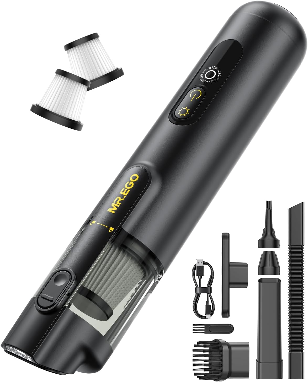 Mr.ego Aspiradora portátil inalámbrica para automóvil, 2 modos de 9,00018,000 Pa, aspiradora de alta potencia y soplador de aire, aspiradora de mano