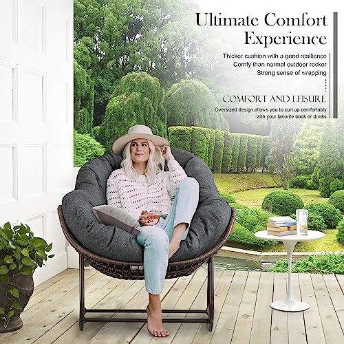 Outdoor-Rocking-Chair-Patio-Oversized-Wicker-Egg-Rocking-Chair-Indoor-Outdoor-Comfy-Rocker-Chair-with-Thick-Cushion-Modern-Lounge-Chair-for-Balcony-Front-Porch-Garden-Backyard-Deck-Grey Outdoor Rocking Chair Patio Oversized Wicker Egg Rocking Chair Indoor Outdoor Comfy Rocker Chair with Thick Cushion Modern Lounge Chair for Balcony Front Porch Garden Backyard Deck Grey