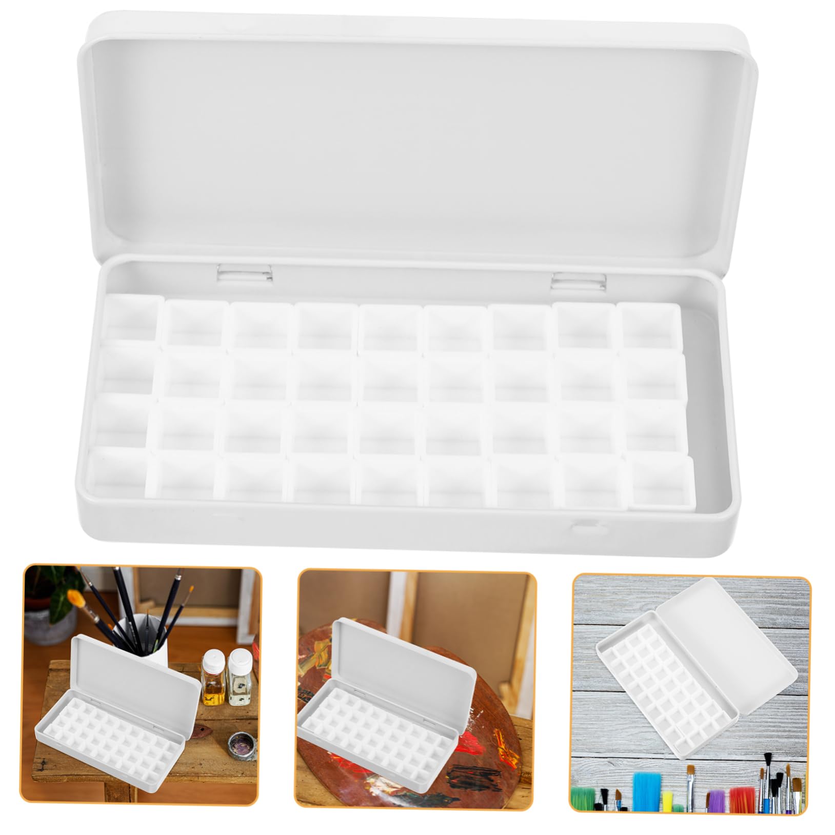SEWACC 3ensembles Boîte pour Pigments Aquarelle Vide Palette De Peinture avec Rangement Boîte De Peinture pour Artistes Et Étudiants Compartiments pour Organisation