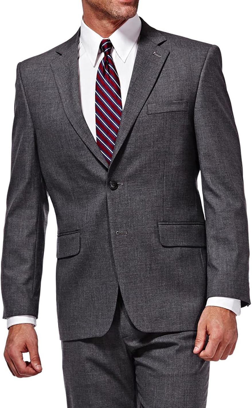 J.M. Haggar Men's Premium Stretch Solid Suit Separates - Pants & Jackets Suit Jacket 50 Dark Heather Grey - Jacket
