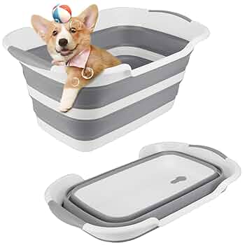Multi-Functional Collapsible Pet Bathtub With Drainage Hole, Portable