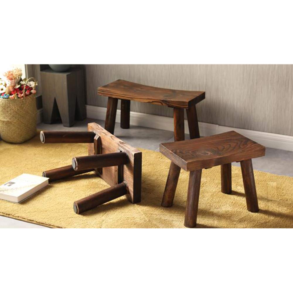 Taboret z litego drewna sosnowego antypoślizgowy stołek do łazienki i salonu, wszechstronny na balkon i do sypialni, kompaktowy rozmiar 44 x 22 x 30 cm i stylowy design