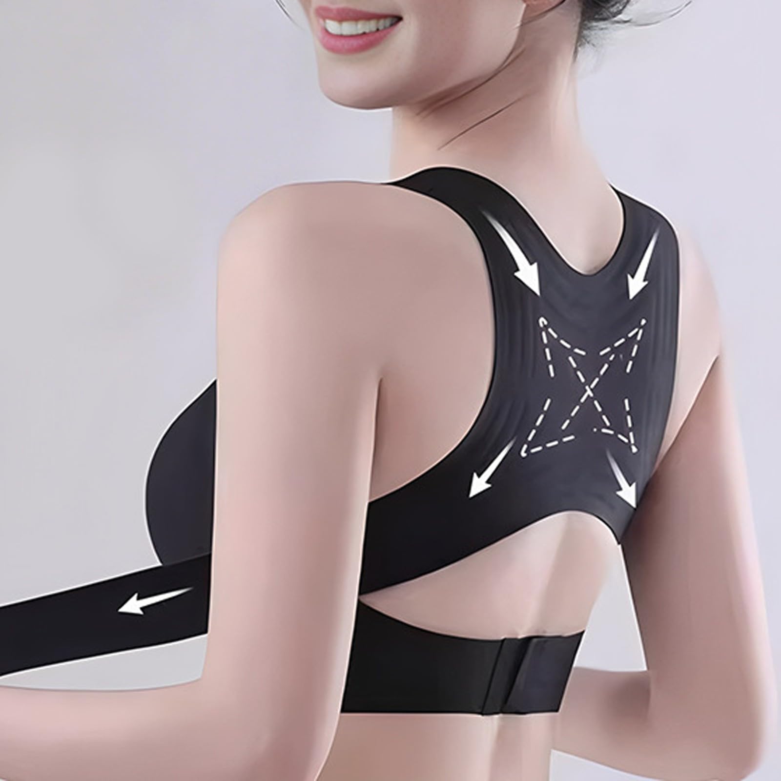 Genérico Posture Corrector Bra for Women Adjustable Back Support Front Closure Bras, Seamless Breathable Shaping Underwear Sujetadores Deportivos para Mujer