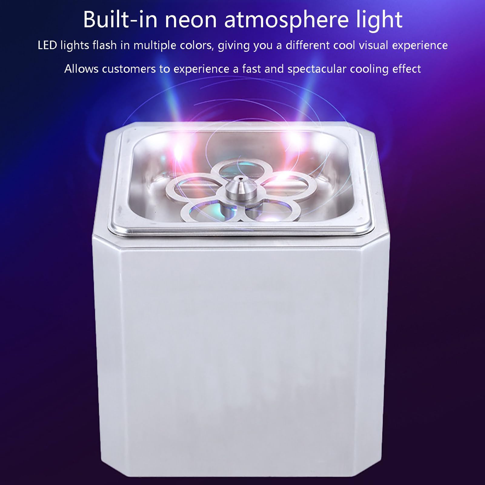 Enfriador de Vidrio con Enfriamiento Rápido de CO2 en 6 S | con luz LED para enfriar Bebidas Instantáneas, ideal para bar, Restaurante, Cocina, Cóctel, Cerveza, vino