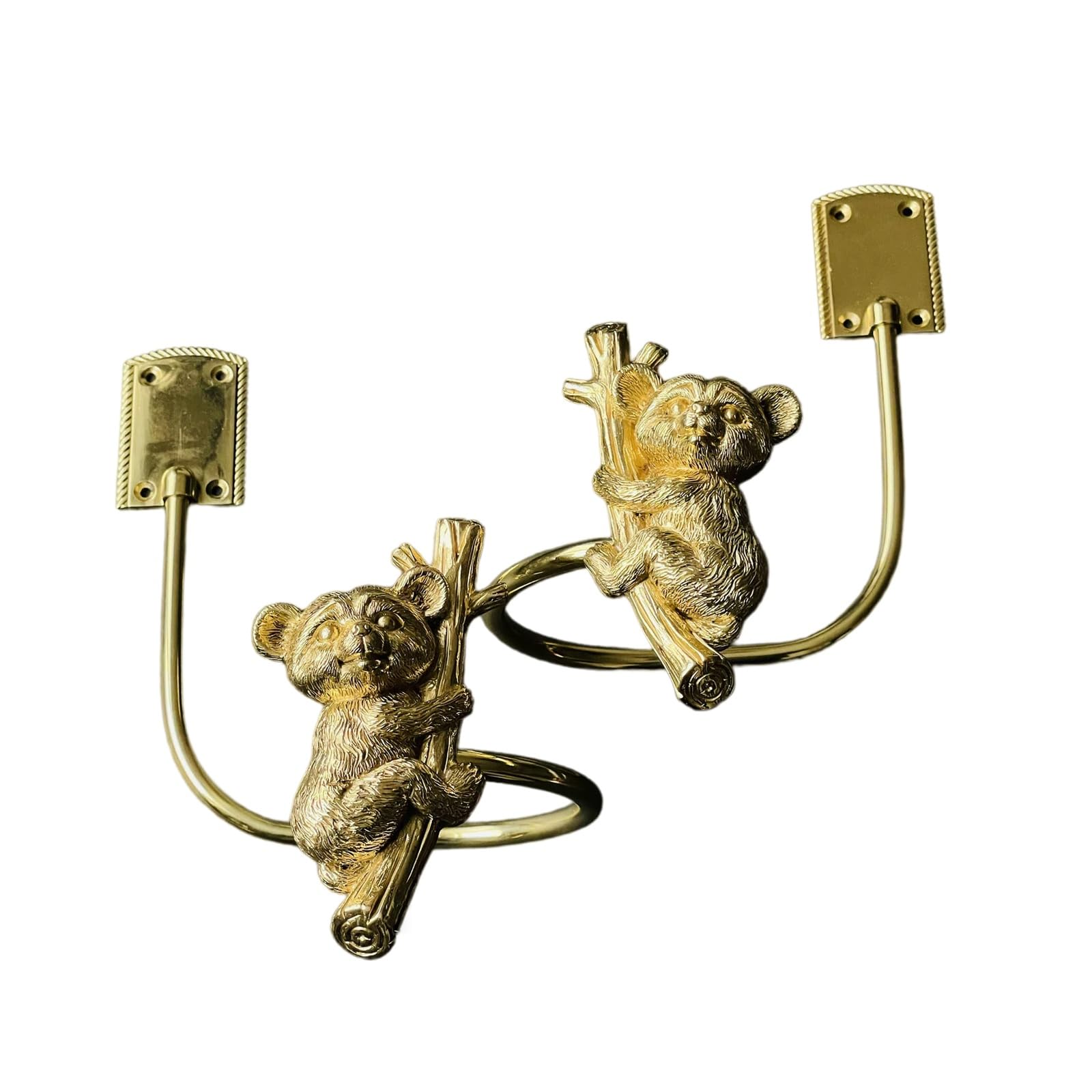 2-Pack Curtain Holdbacks - Heavy Duty Curtain Tiebacks wall Mounted, Brass Curtain Hooks for Drapes for Living Room & Bedroom