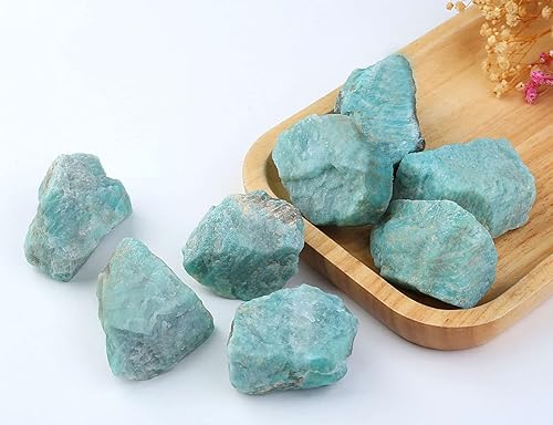 Miniatura 3 de LAIDANLA Piedras naturales de amazonita de 1 libra y 2 pulgadas, cristales crudos grandes, piedras preciosas curativas a granel para curación de