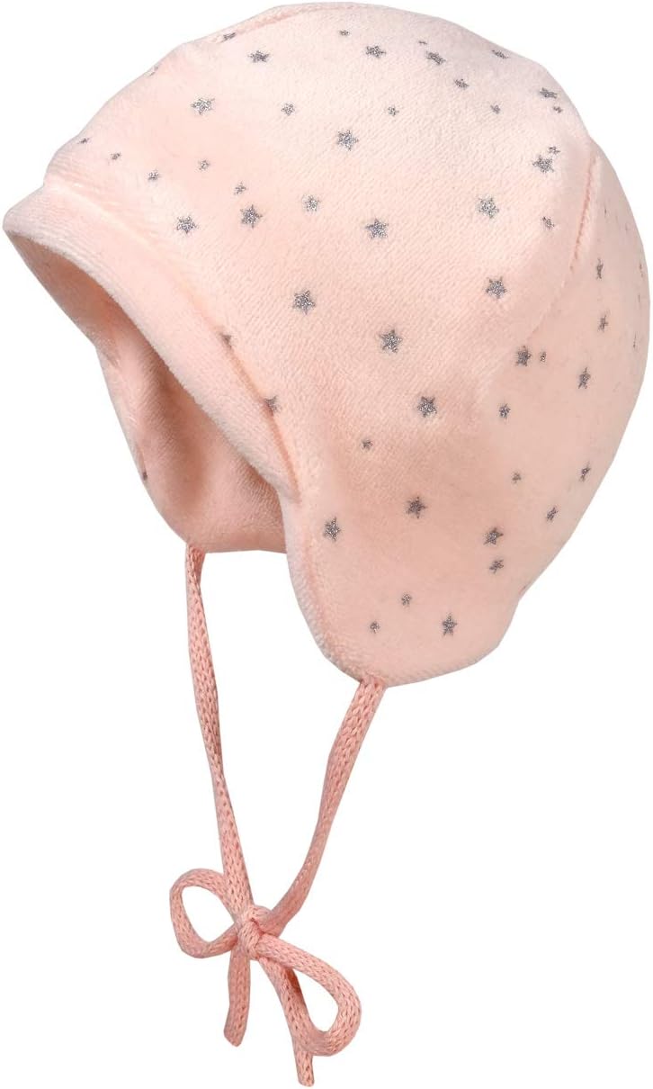 maximo Baby Girl Printed Velvet Hat with Tie Band