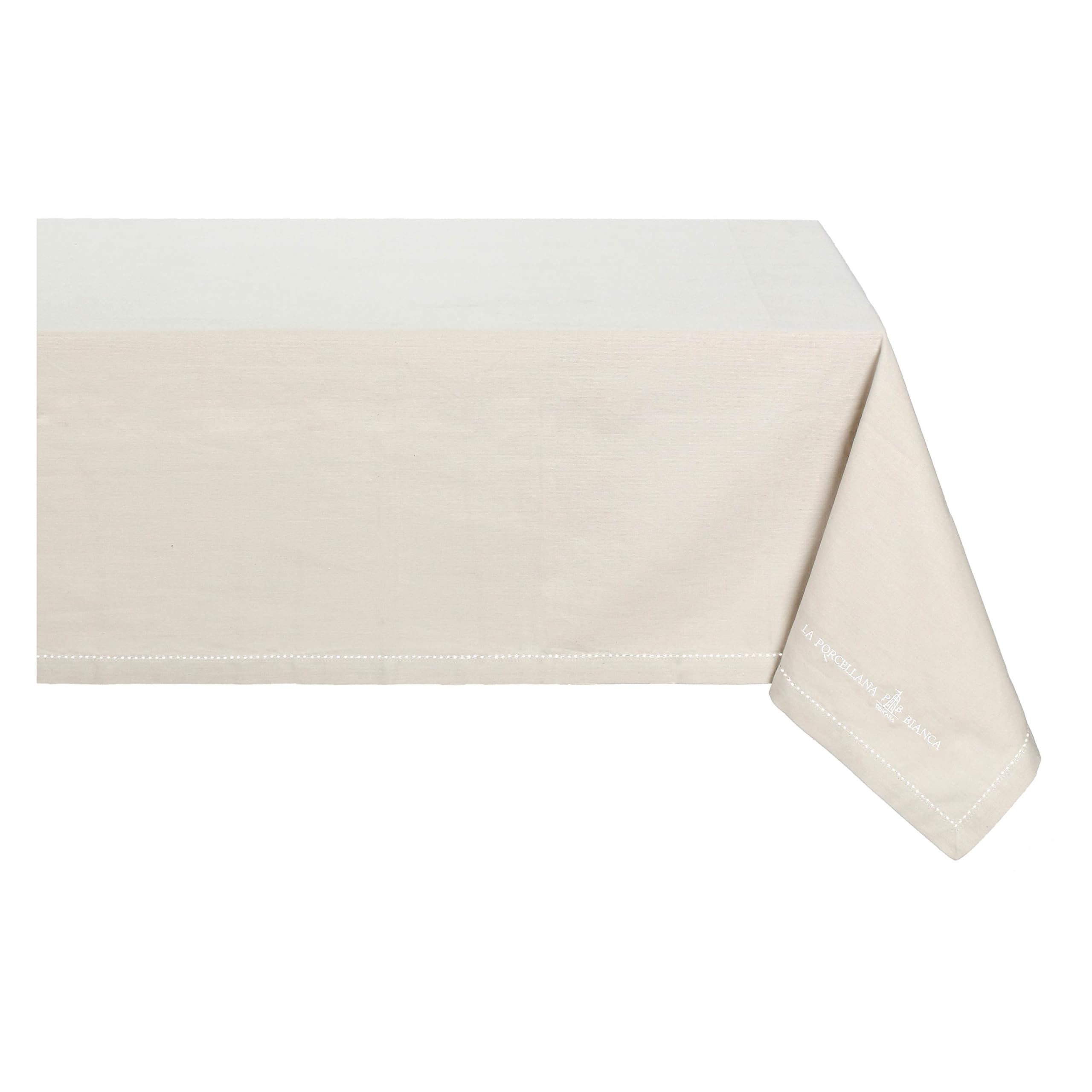 Nappe Ecru Ammanto LA Porcelaine Blanche tissu anti-pli facile à laver pour table propre