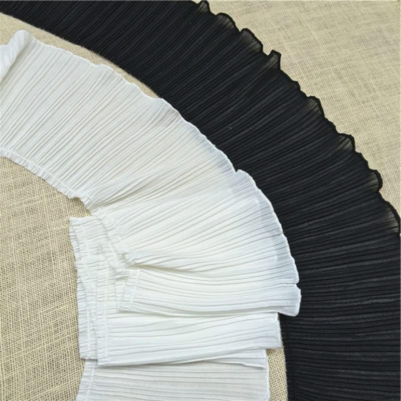 Lace Trim，Pleated Chiffon Lace Edge Trim ， 1Yard Pleated Elastic Lace Fabric 17cm Chiffon Lace Collar Ribbon Trim DIY Curtain Trimmings Clothing Wedding Dresses Decor (Color : White, Size : 17cm)
