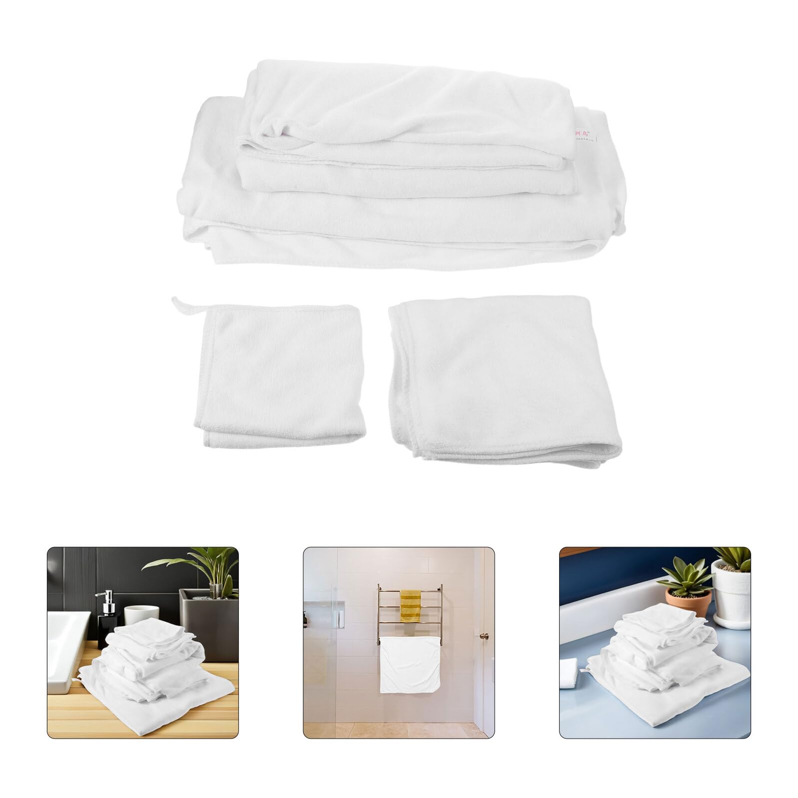 ERINGOGO 4 Sztuki Białych Ręczników Kąpielowych Hotelowych z Czystej Bawełny Duże Szybkoschnące Miękkie Ręczniki Do Łazienki Spa Basenu i Domu Chłonne i Przyjazne dla Skóry