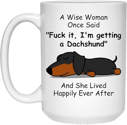 Lovesout Divertido perro salchicha mamá regalo para mujeres regalos para mujeres sabias regalo Navidad 2024 taza de café blanca 15oz