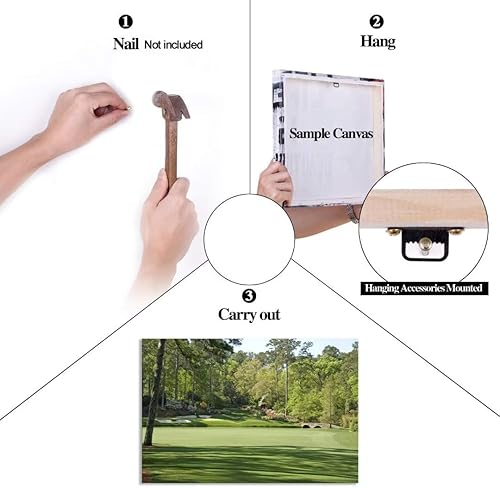 Vista 153 de chenchenArt Arte de pared de campo de golf de Estados Unidos, TPC, Sawgrass Golf Course, impresiones en lienzo, decoración de pared de golf para Rojo