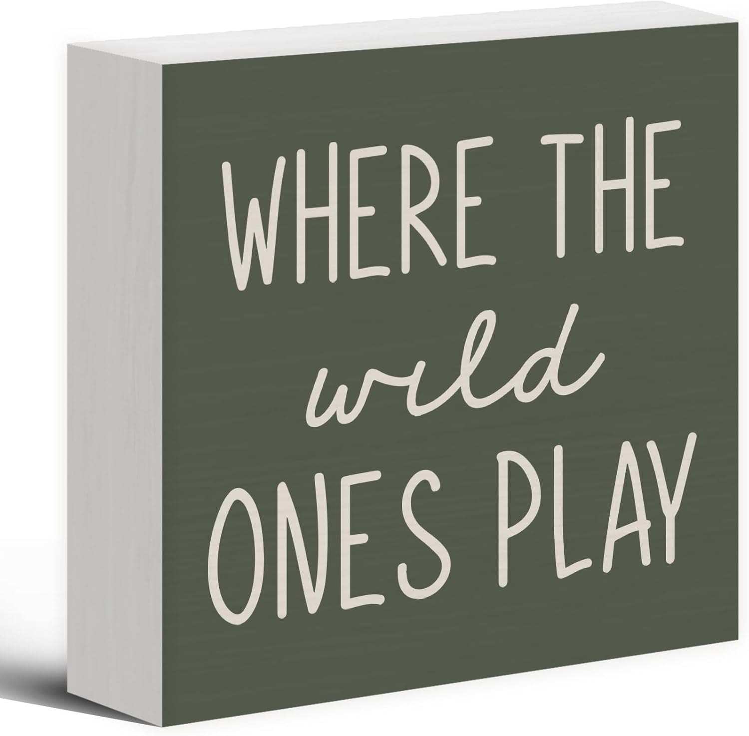 7x7 Inch Wooden Box Sign Where the Wild Ones Play Nursery Decor