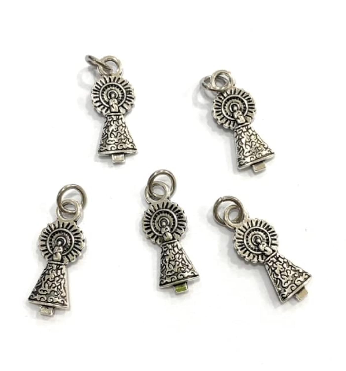 De Bussy 5 Medallas Virgen del Pilar metal baño plata 22mm