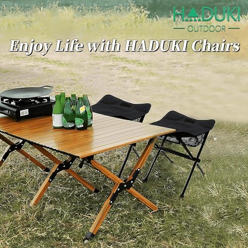 HADUKI-Camping-Chair-Foot-StoolFolding-Lightweight-Stool-Portable-Collapsible-Camping-Stool-Retractable-Chairs-with-Carry-Bag-220LBS-Camping-Stools-for-Indoor-Or-Camping-Fishing-Hiking-BBQBlack