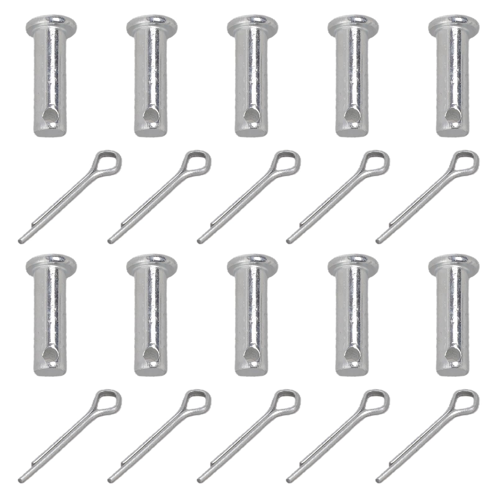 10Pcs Stainless Steel Link Hinge Pin Fastening Bolts Flat Heads Cylindrical Pin for Trailer, Mechanics Repair for Trailer