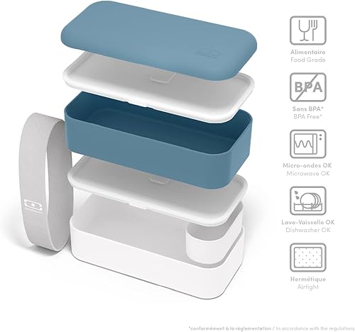 Miniatura 2 de Monbento - caja bento - lonchera de 2 niveles a prueba de fugas para el trabajo o la escuela, para empacar el almuerzo y programación de comidas -