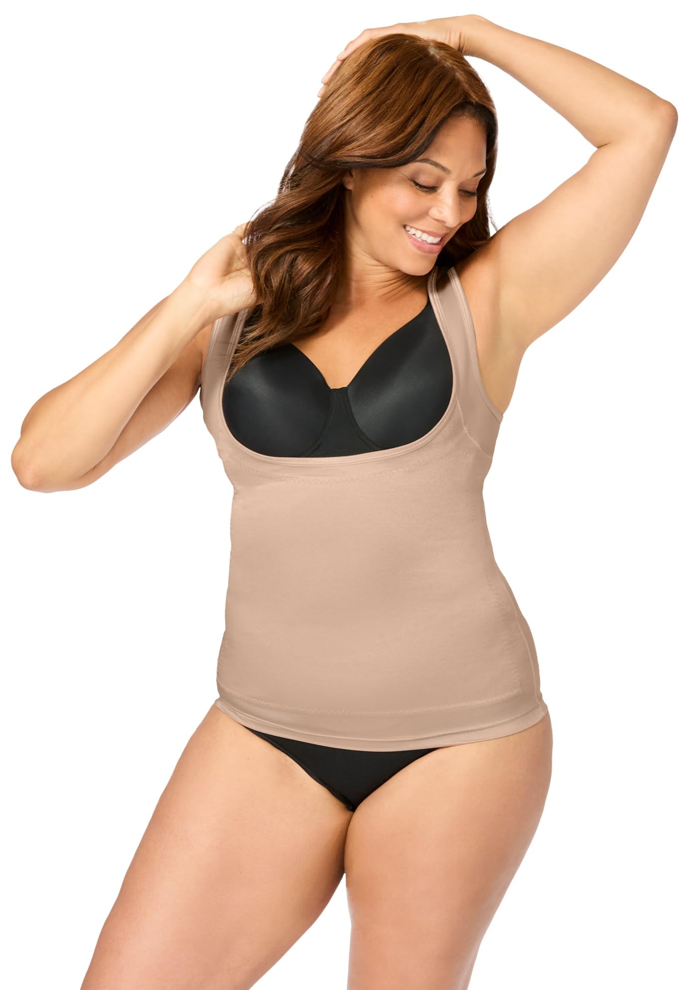 Women's Plus Size Power Shaper Firm Control Wear-Your-Own-Bra Shaper Tank