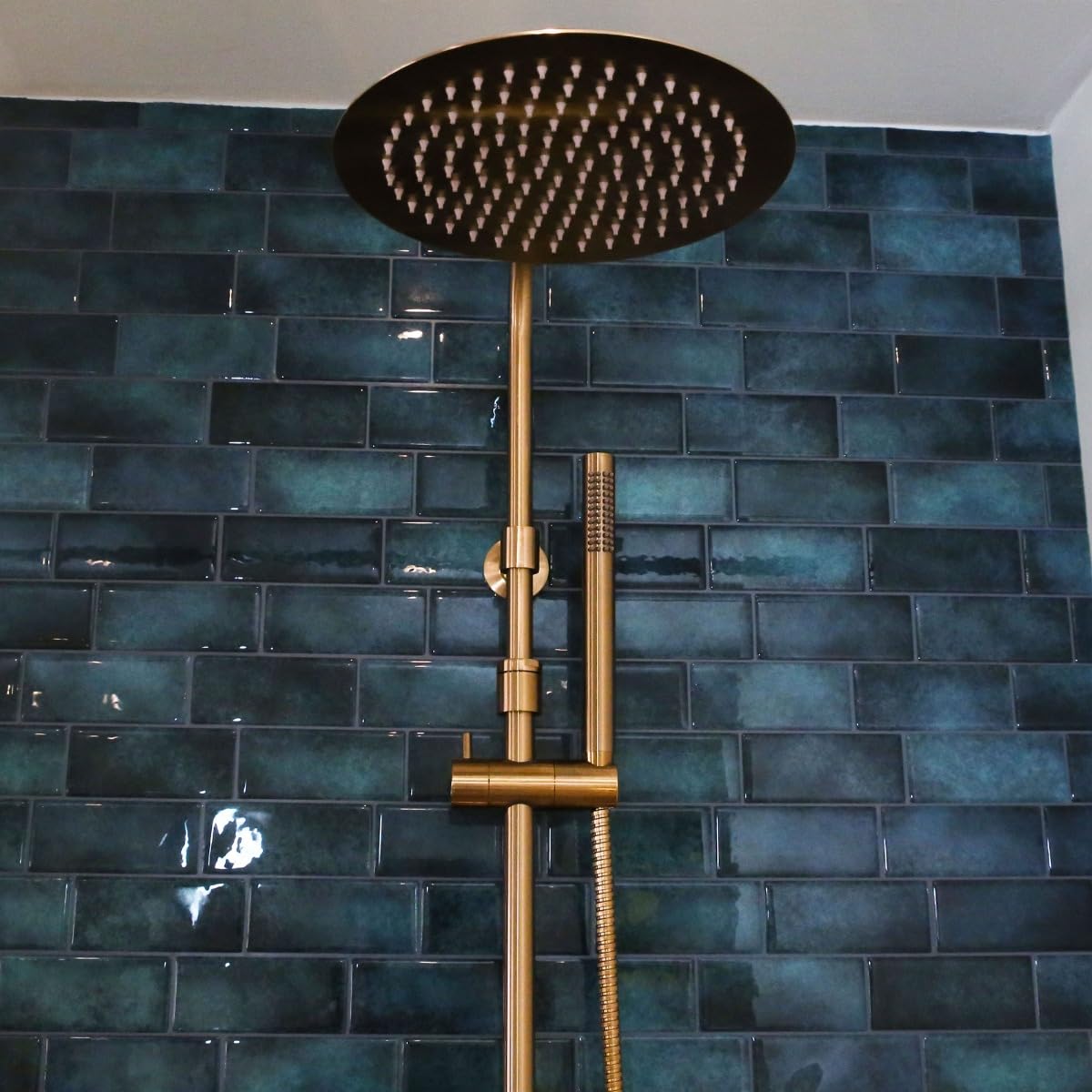 Essebagno Luisa II 250 colonne bain-douche thermostatique cuivre brossé