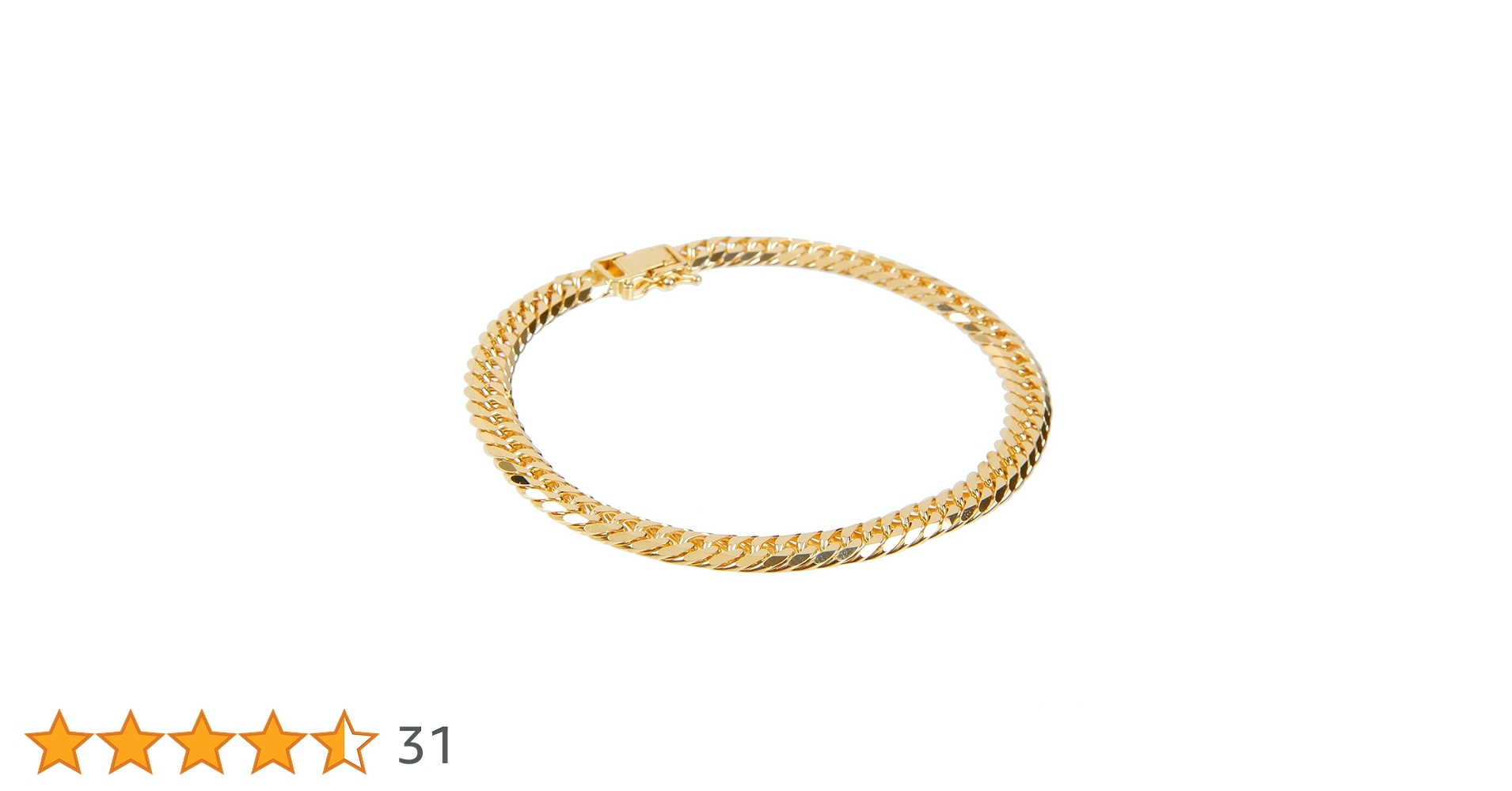 Amazon.co.jp: Fairy Cullet 18K Gold Bracelet, 6-Sided w/Curb