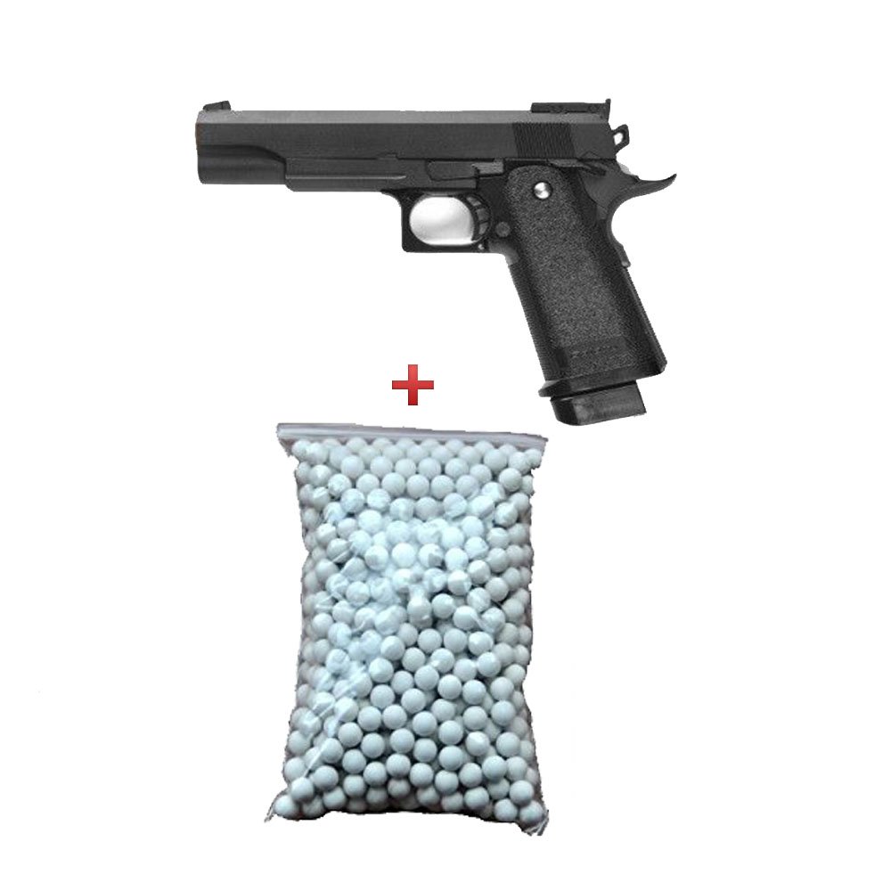 Galaxy Airsoft Pistola G6 M1911, Hi Capa, Muelle, Negro, Balines 0,12 g Regalo, Fuerzas Especiales/SWAT/Cosplay, 0,5 J