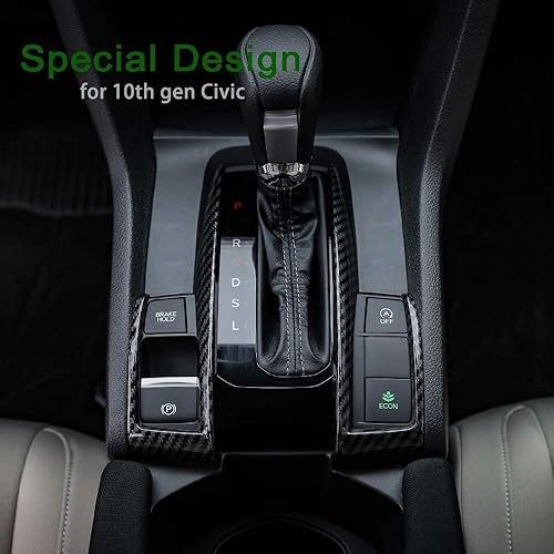 Miniatura 2 de Thenice Para caja de engranajes de plástico ABS Civic de 10 generación CVT de cambio automático, calcomanía de decoración para Honda Civic 2021 2020