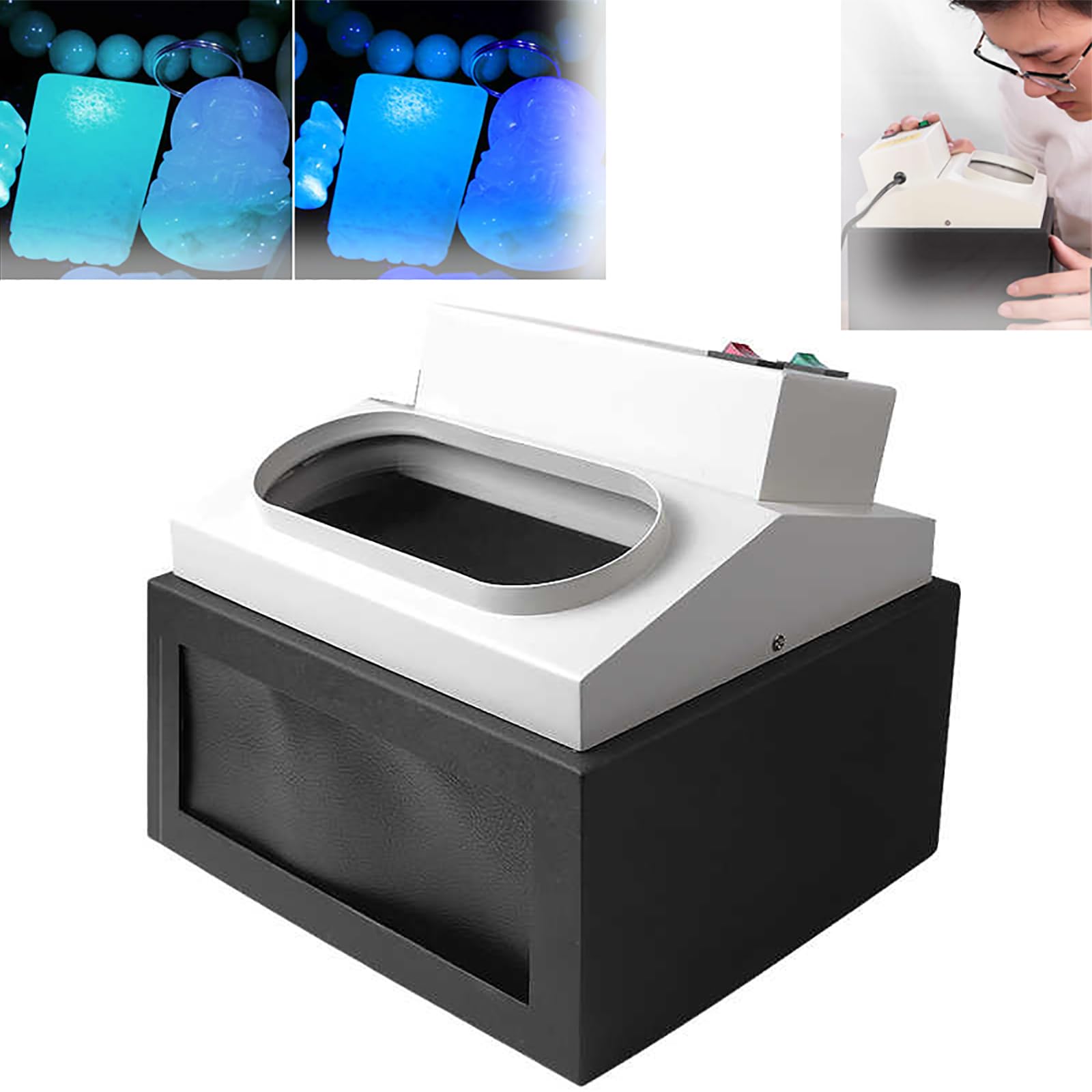 McbeAn Jewelry Identification Instrument, Jade Testing Equipment, 2 Identification Light Sources, High Brightness, Accurate Identification, for Jewelry, Jade, Antiques, Jade, Toys, Daily Use