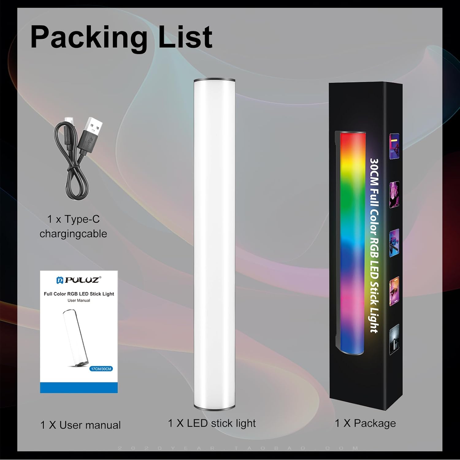 PULUZ RGB Light Stick Packing List