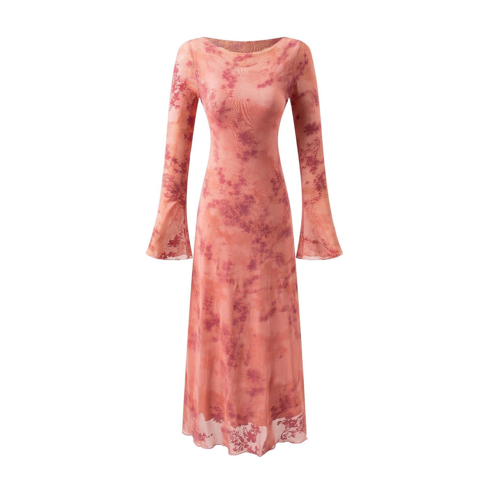 Vestidos de verano 2026 para mujer, estilo francés, retro, de malla jacquard, elegante, casual, con hombros descubiertos, vestido de manga para uso diario cómodo con patrón floral